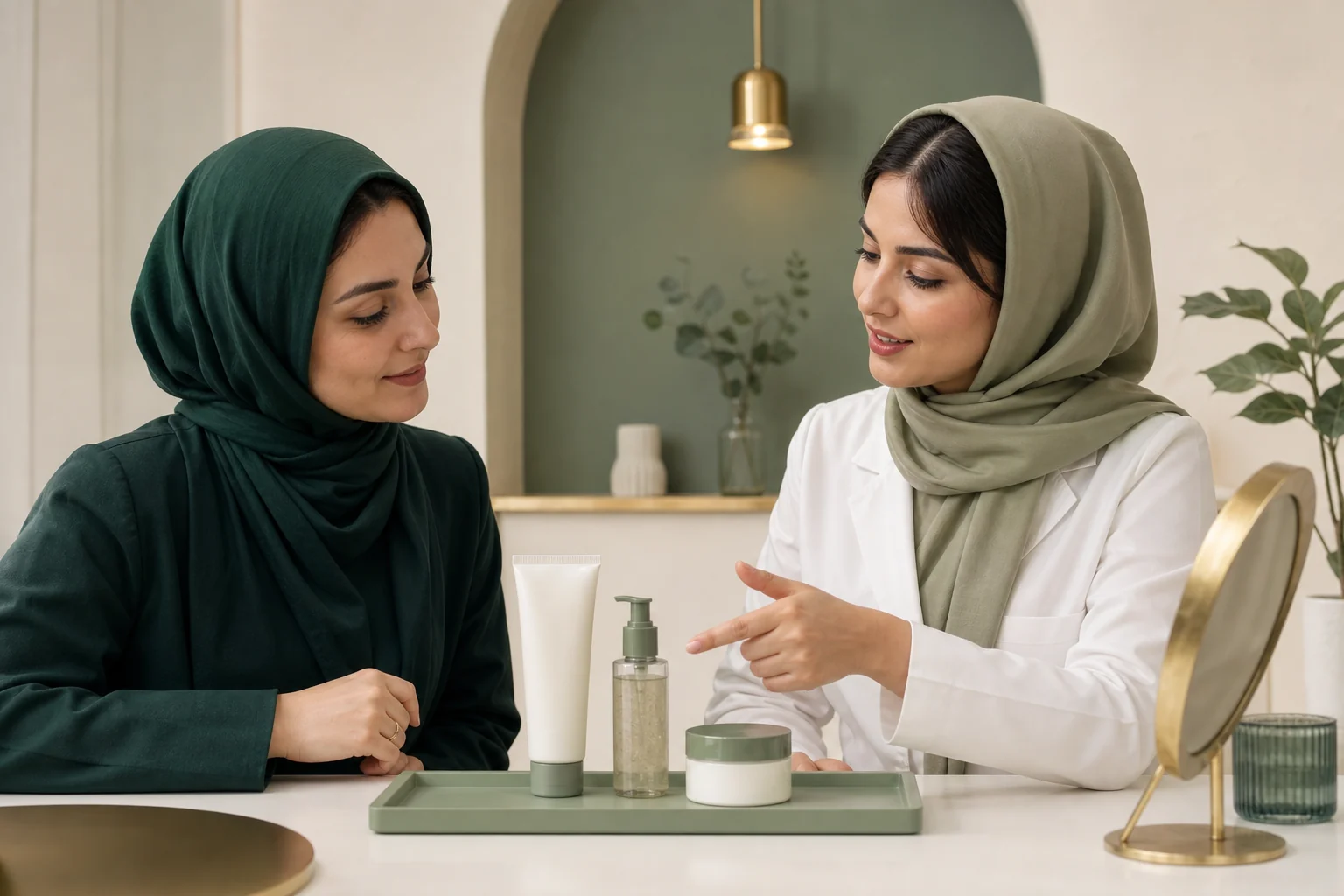 مشاور ایرانی در حال توضیح یک مسیر مراقبتی روشن و مرحله‌ای